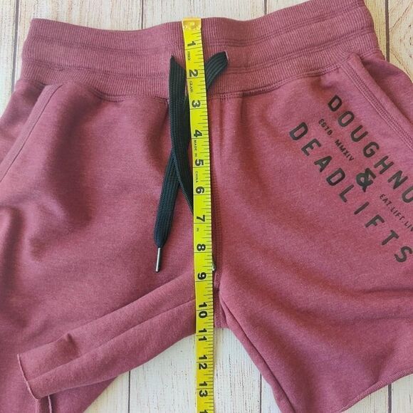 Doughnuts & Deadlifts burgundy raw hem casual shorts sz XS - Picture 6 of 9